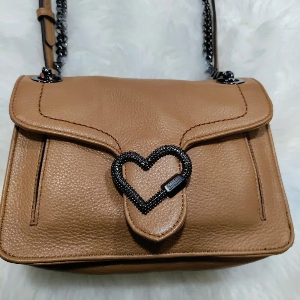 Aimee Kestenberg Lovers Lane Heart Convertible Leather Shoulder Crossbody Bag - Picture 7 of 16